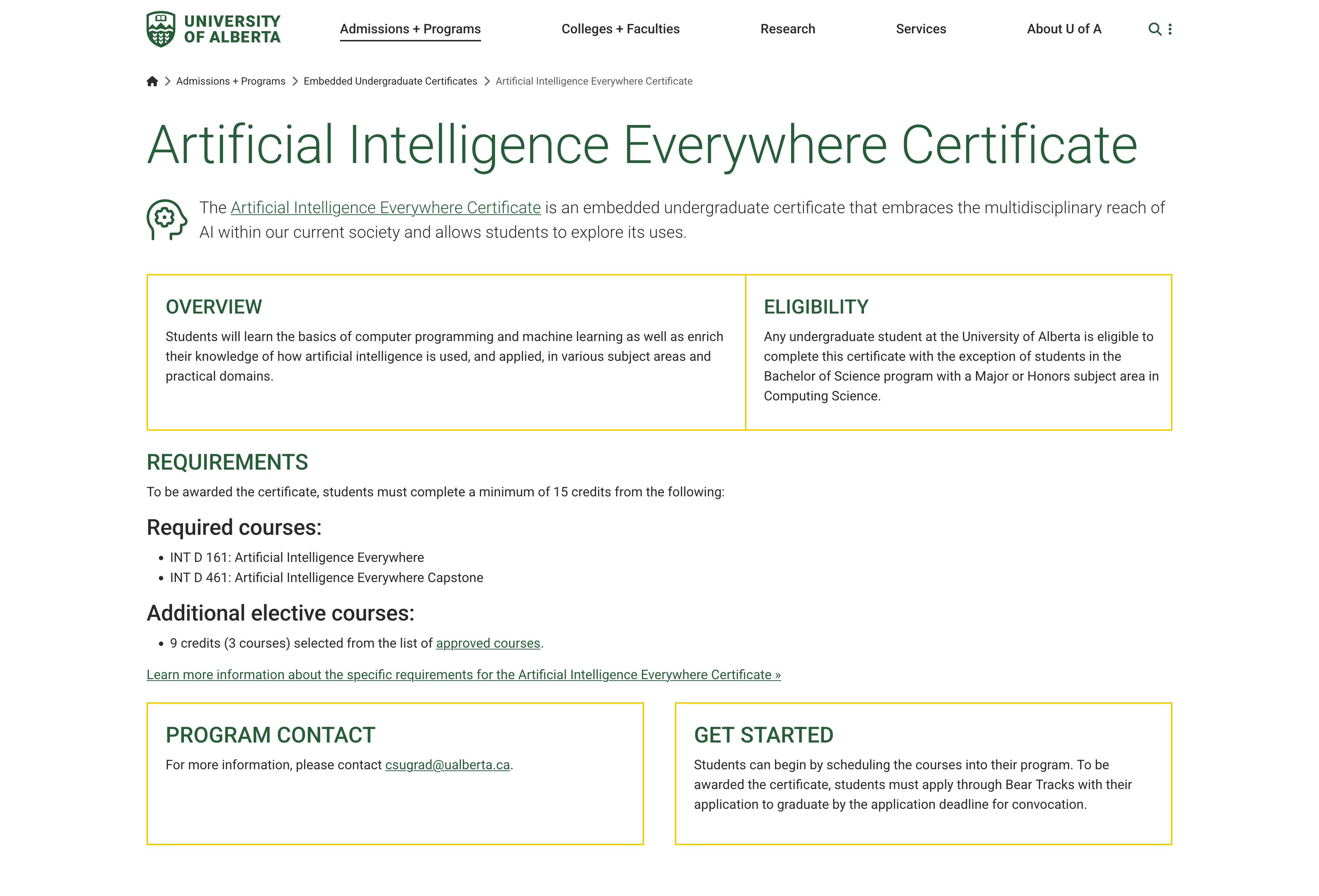 Screenshot of a live individual certificate page (shorter content).