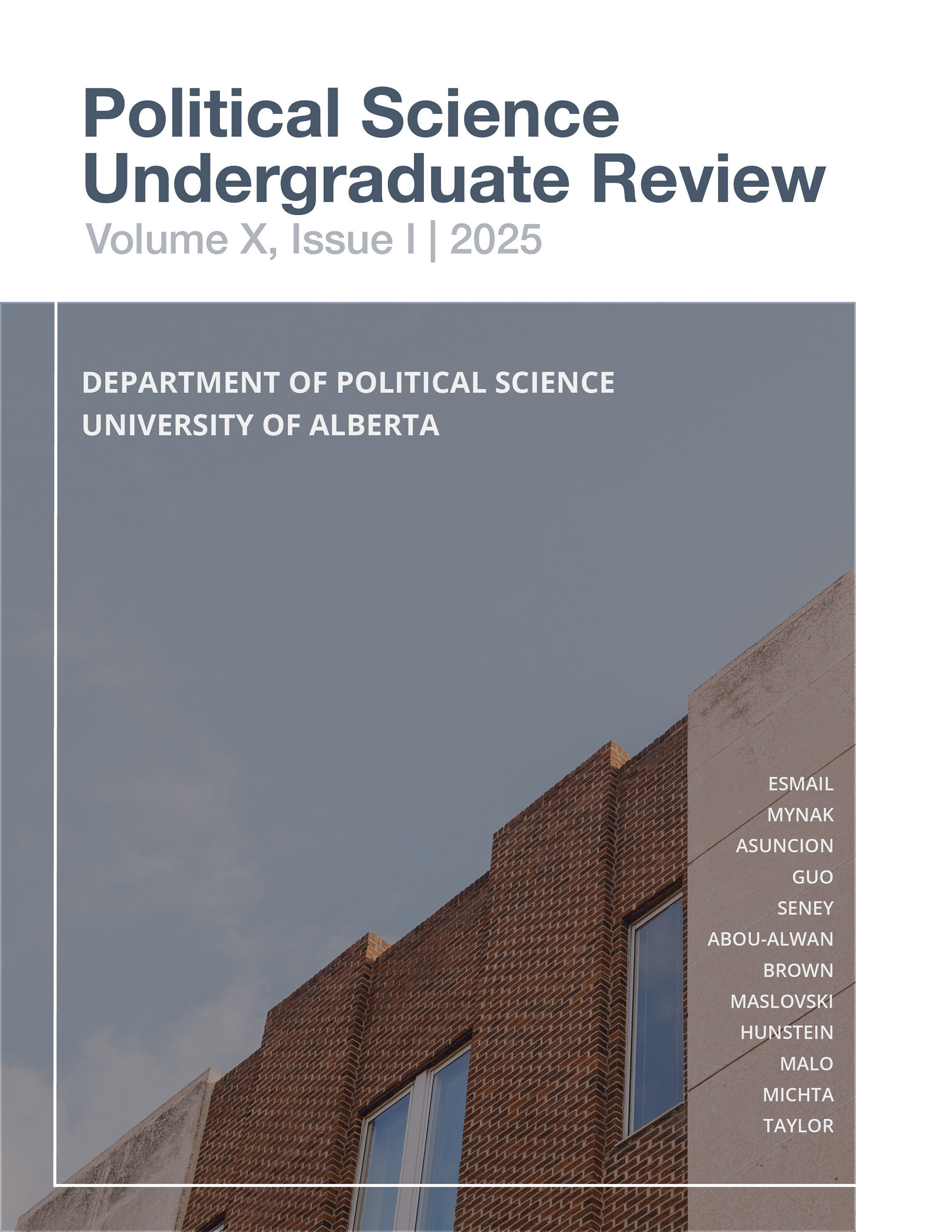 Cover of the 10th edition of the Political Science Undergraduate Review